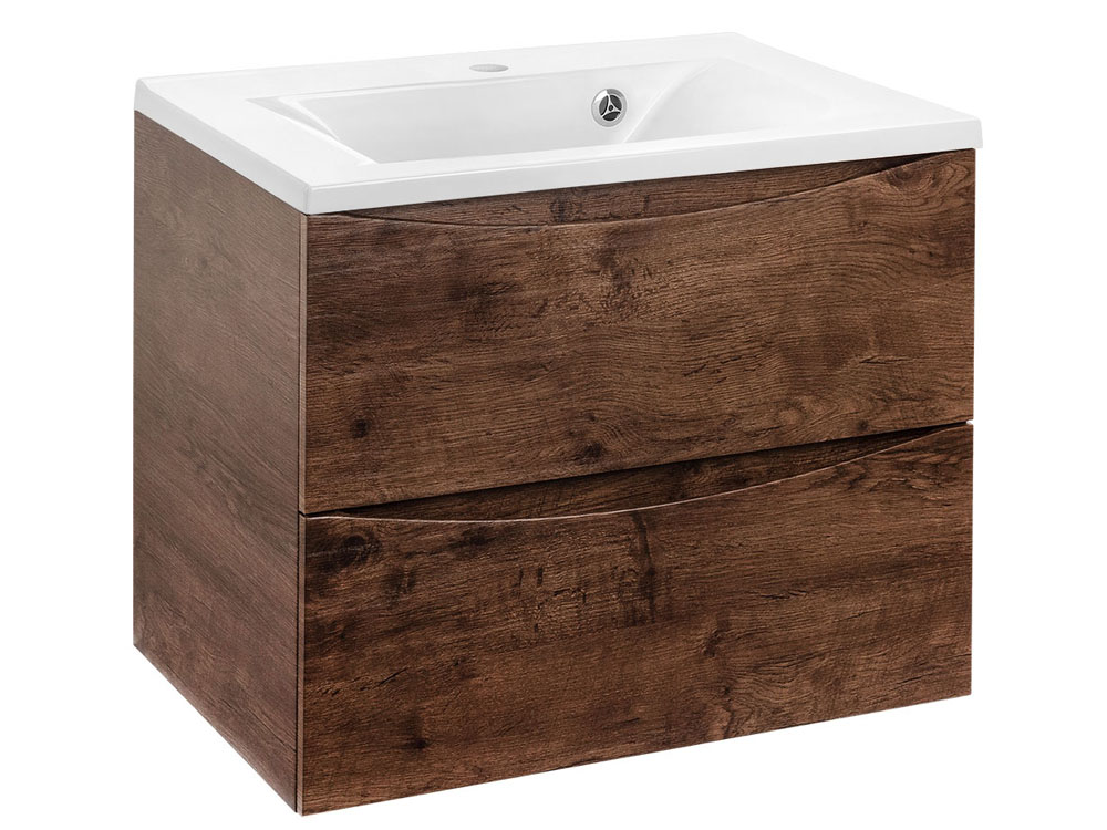 тумба подвесная vincea mia 650 r.wood vmc-2ma650rw темное дерево