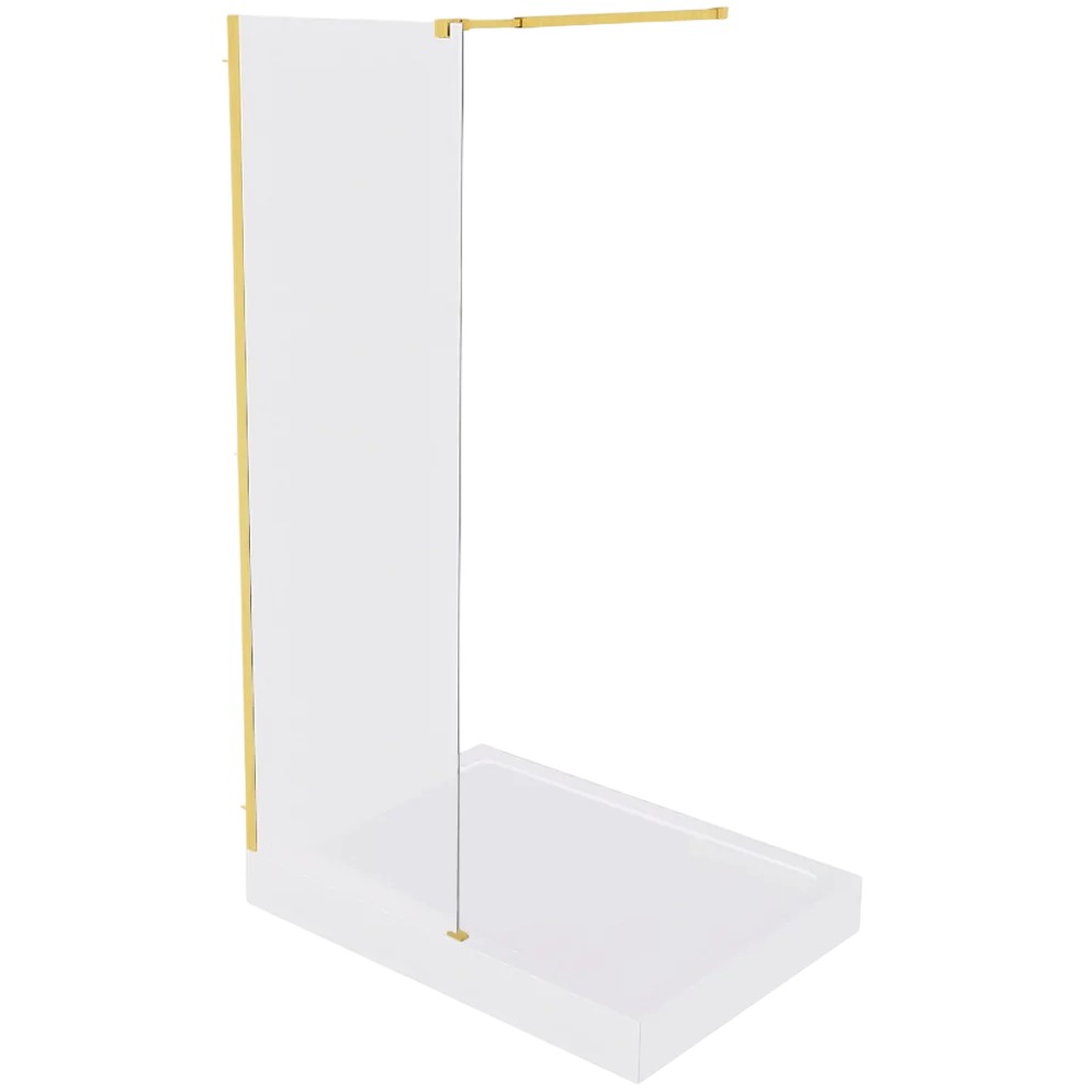 душевой уголок gooddoor walk in sp-c-bg 110x195 прозрачные стекла / профиль брашированное золото