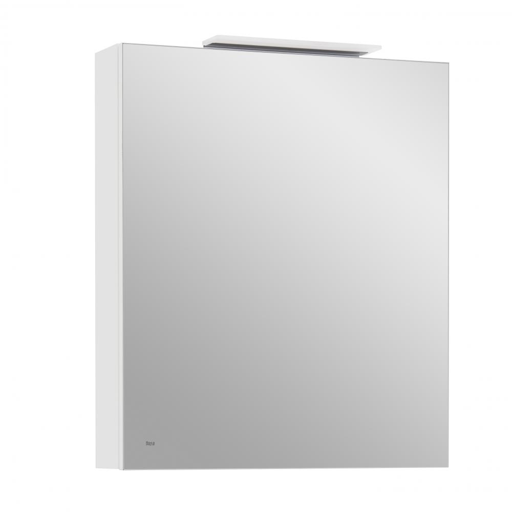 шкаф с зеркалом roca oleta 60 857646501 60x70 с led-светильником, правый, белый матовый