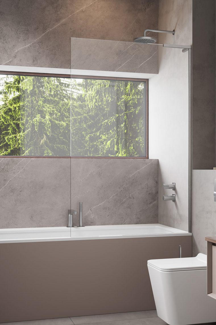 шторка на ванну radaway modo sl brushed nickel pnj ii 90x150 правый, стекла прозрачные, профиль брашированный никель