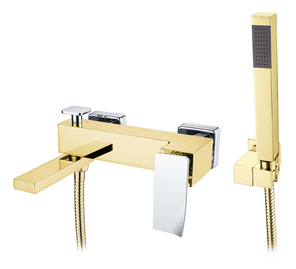 смеситель для ванны boheme q gold chrome золото/хром