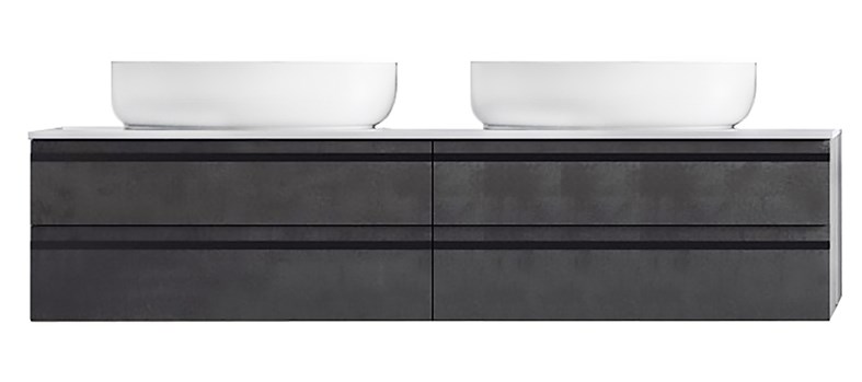 тумба подвесная kolpa-san alexis oa 150 dark concrete, черный бетон