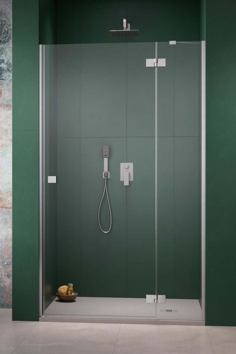 душевая дверь radaway essenza brushed nickel dwj 100x200 правая, стекла прозрачные, профиль брашированный никель