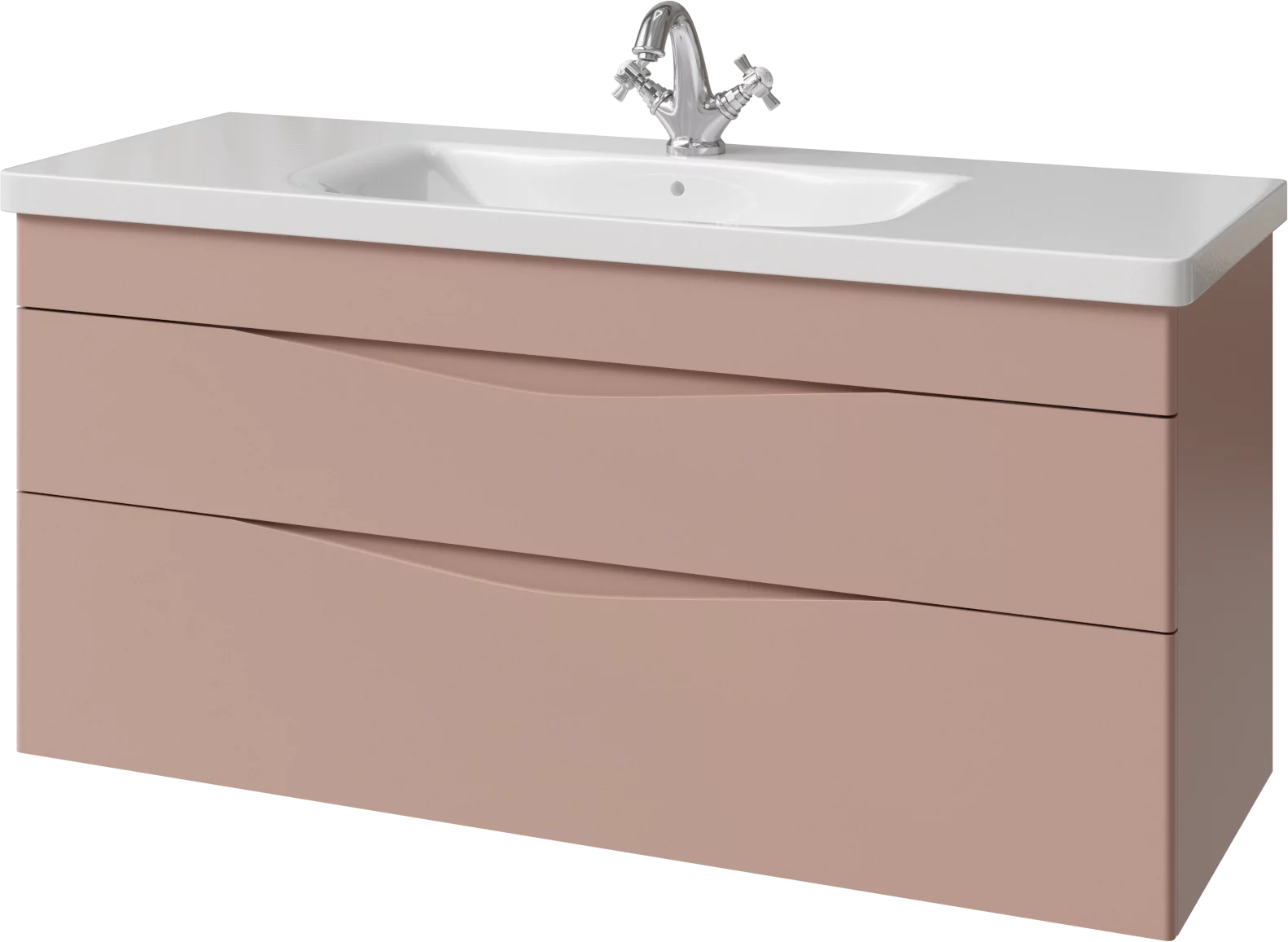 тумба подвесная caprigo lento 120 36216-sf026 розовый матовый