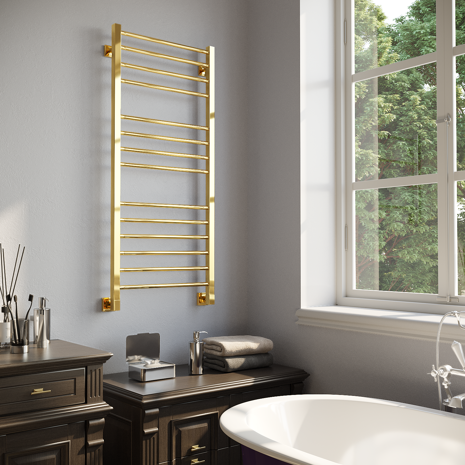 полотенцесушитель водяной stinox classic luxe 50x120 золото глянец