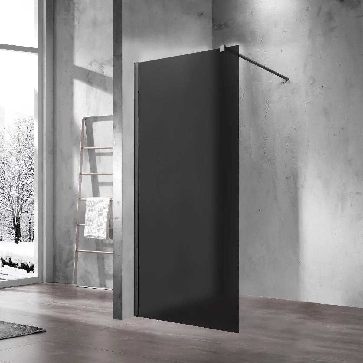 душевой уголок vincea walk-in vsw-1h100gfgm 100x200 стекло тонированное / профиль вороненая сталь