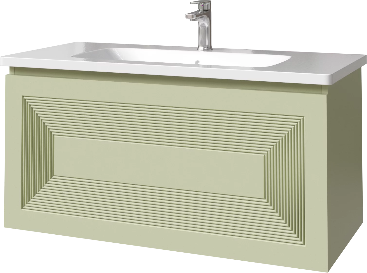 тумба подвесная caprigo modo quarta 100 35715-sf024 зеленый матовый