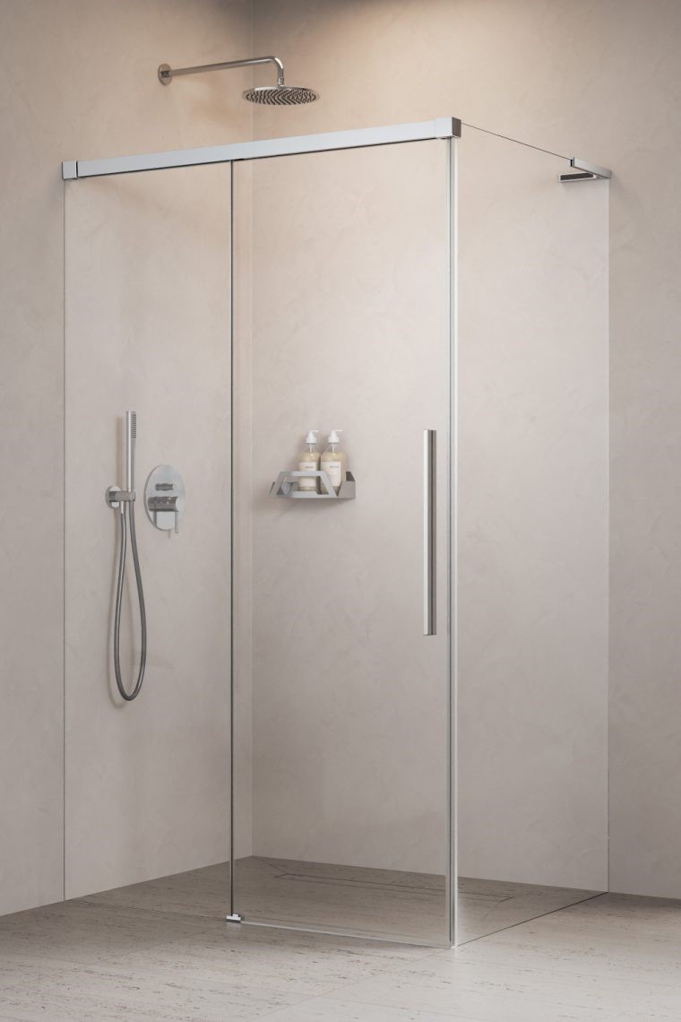душевой уголок radaway idea 8 ql xl kdj 120x90 левый, стекла прозрачные, профиль хром