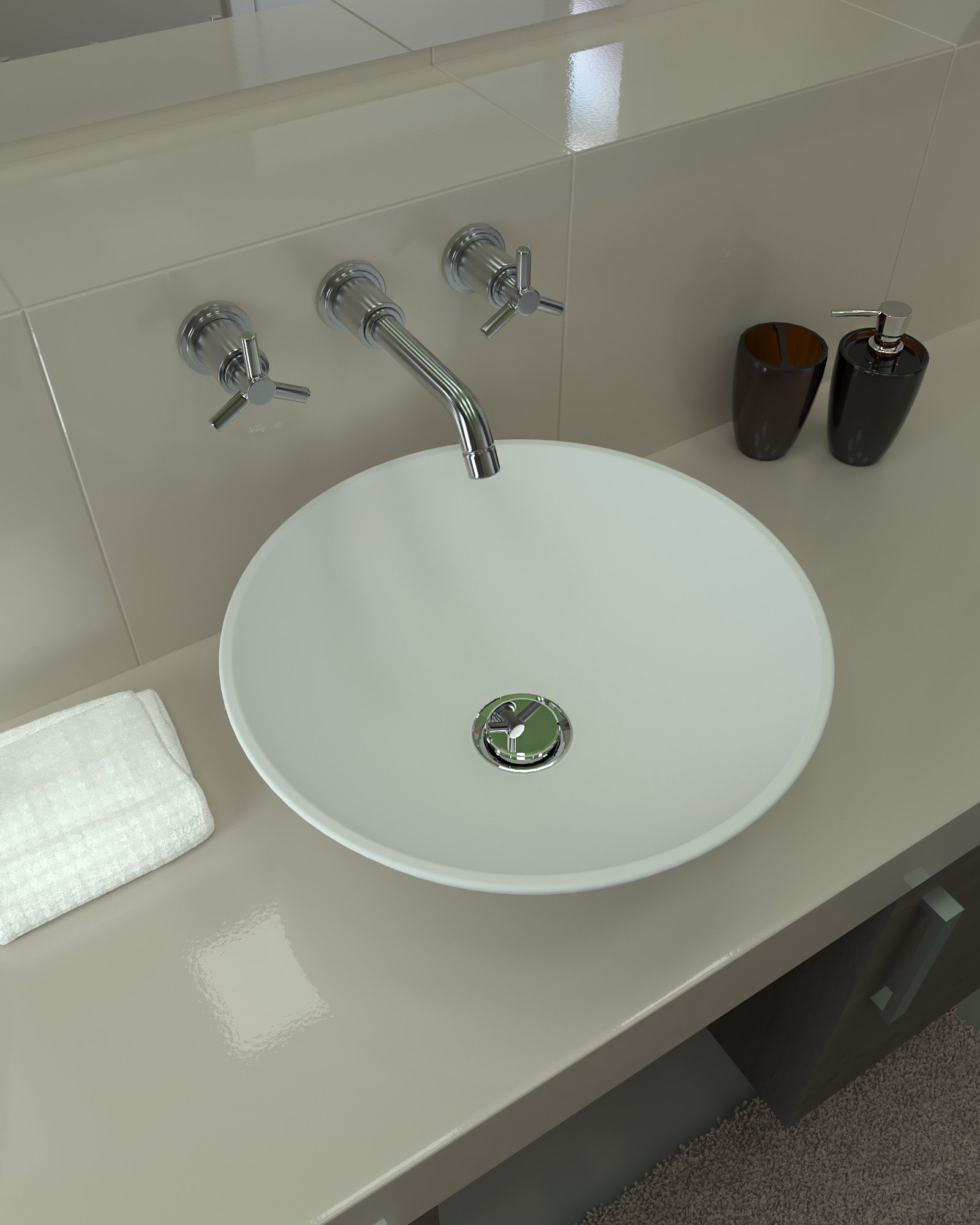 умывальник накладной radostone sfera 40,5x40,5 белый