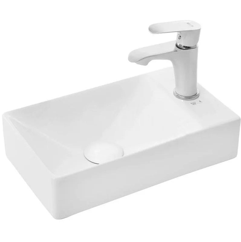 умывальник подвесной welt-wasser aisbach 5111 r 37,5x21,5 белый (правый)