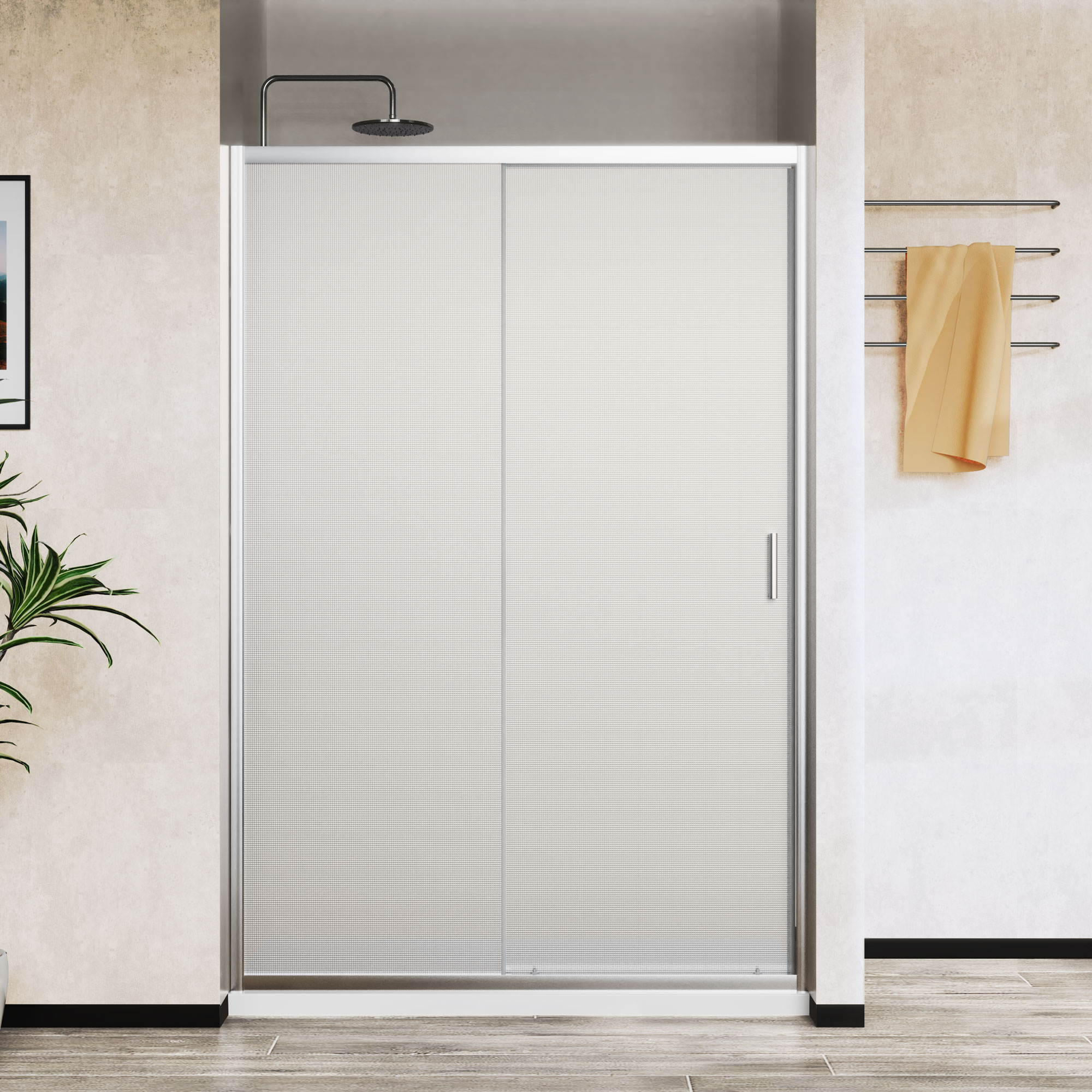 душевая дверь vincea city vds-5ct100mt 100x195 стекла текстурные, профиль хром