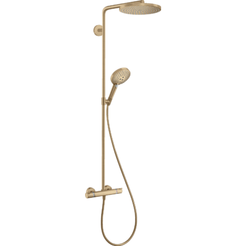 душевая стойка hansgrohe raindance select s 27633140 с термостатом, шлифованная бронза