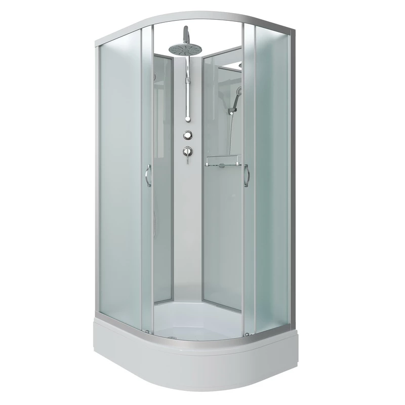 душевая кабина niagara classic ng-33984-14lbkt 90x80 без крыши, стекла матовые, профиль серебро