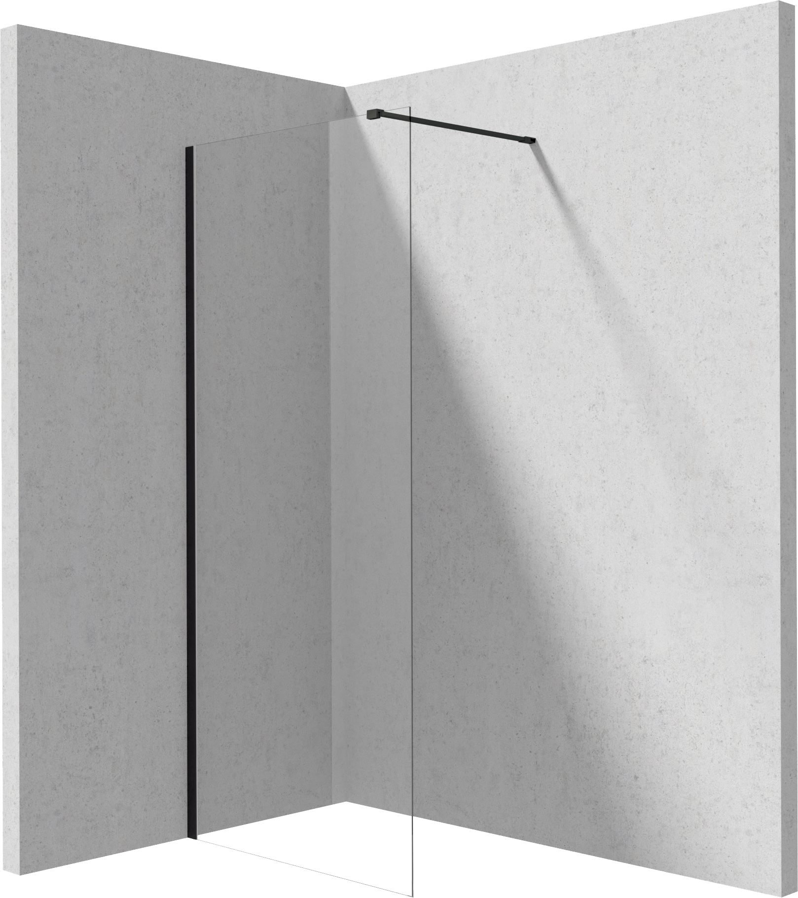 душевой уголок deante prizma walk-in ktj_n37p 70x195 прозрачное стекло / профиль черный