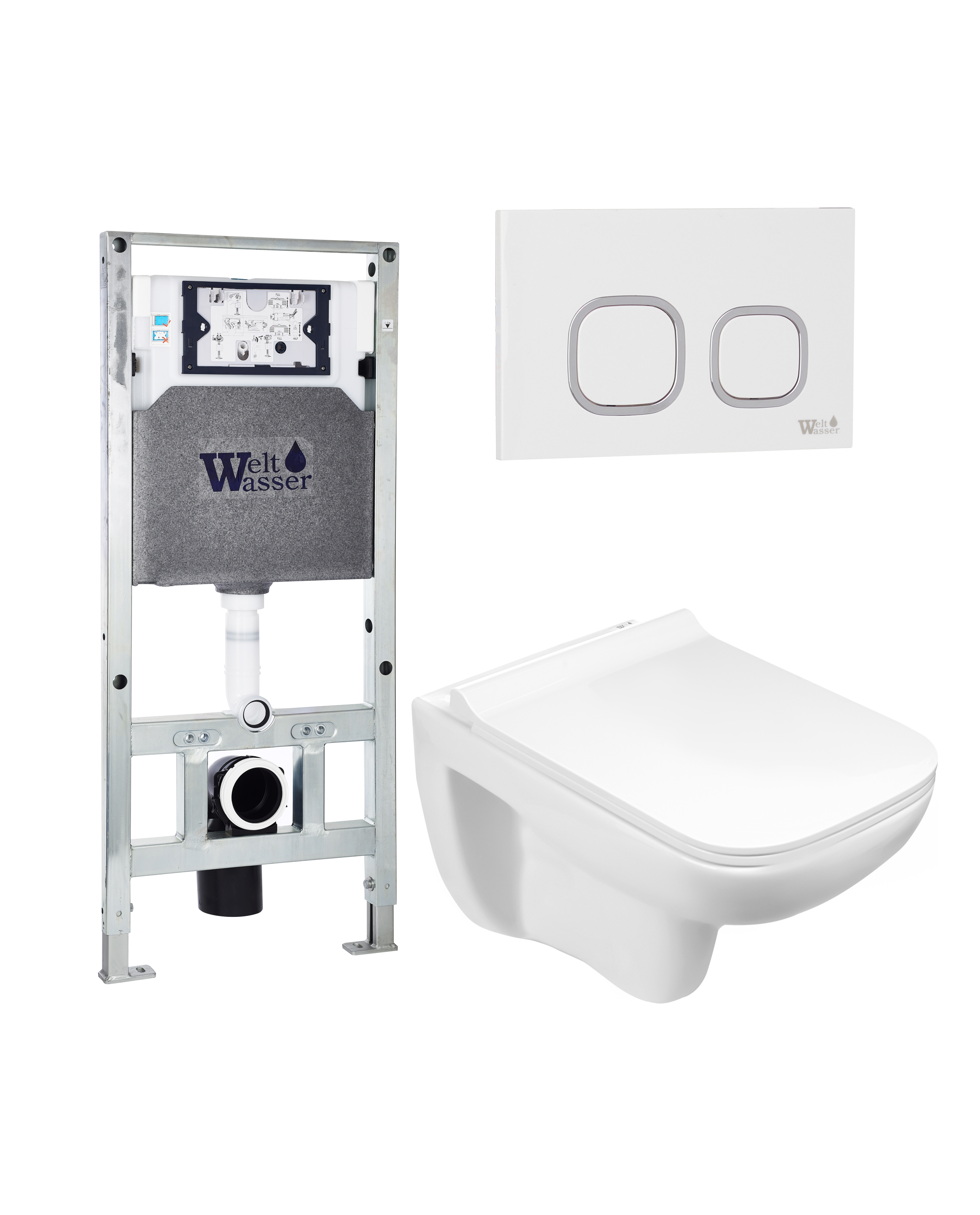 комплект welt-wasser amberg 506 st + kehlbach 004 gl-wt + amberg rd-wt с белой клавишей