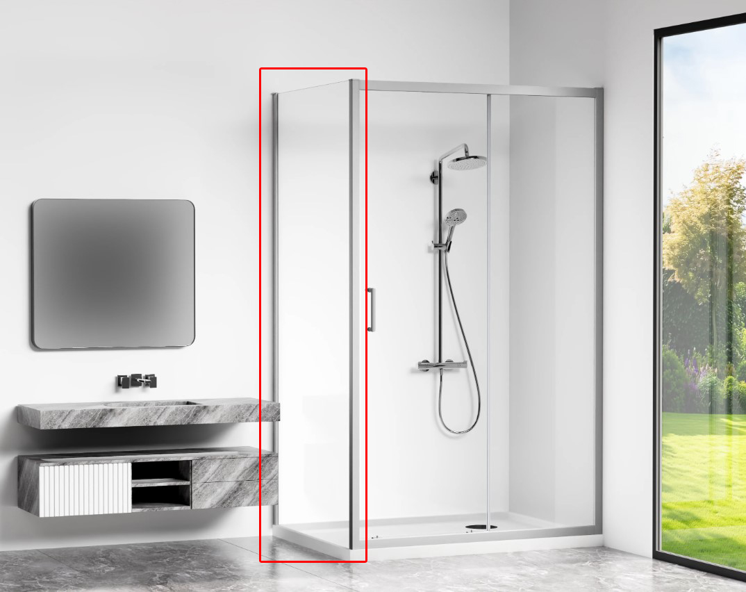 боковая часть gooddoor cube sp-80-c-ch 80x190 прозрачное стекло / профиль хром