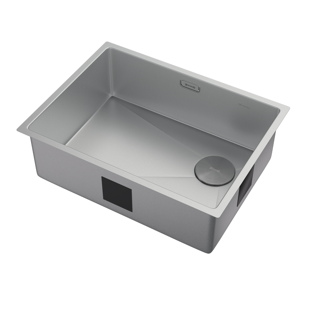 кухонная мойка zorg zerox 59 u / if side sf zurinox steel 59x44 матовая нержавеющая сталь