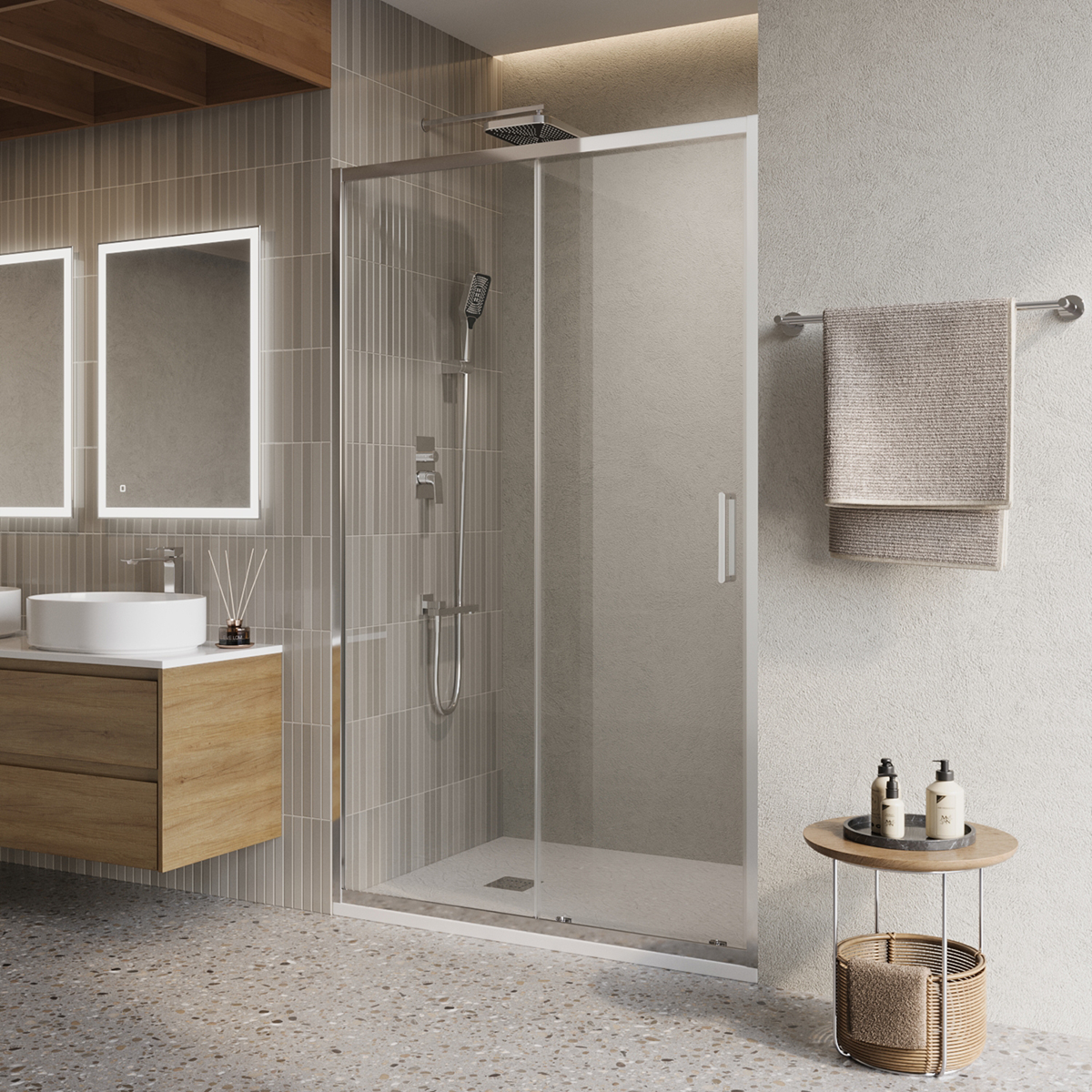 душевая дверь belbagno luce-bf-1-130-c-cr 130x195 прозрачное стекло / профиль хром