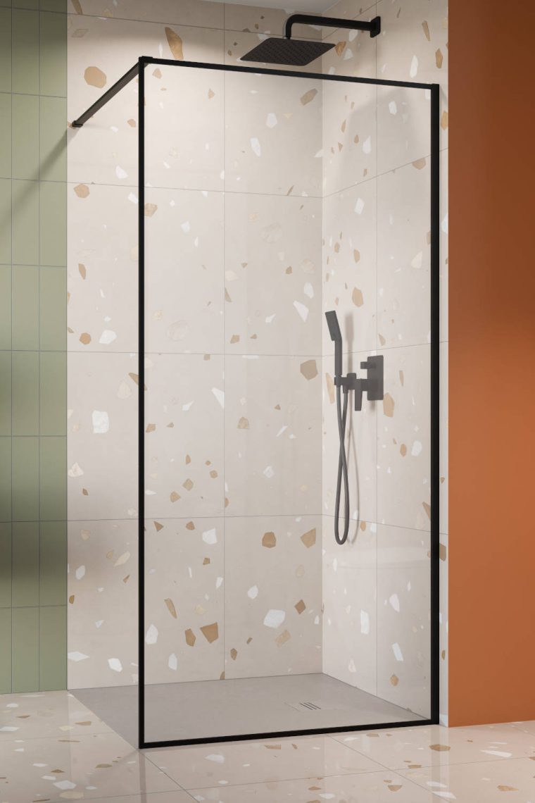 душевой уголок radaway modo f black ii 95x200 стекла прозрачные, профиль черный