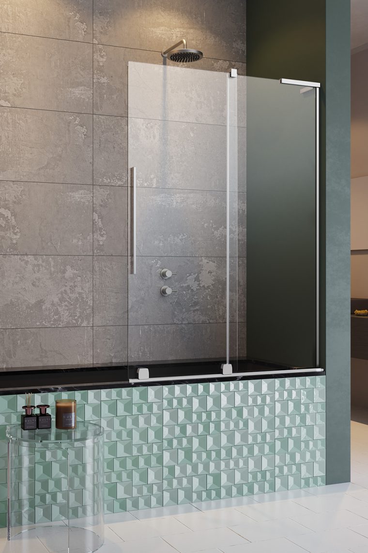 шторка на ванну radaway furo sl pnd ii r 120x150 стекла прозрачные, профиль хром