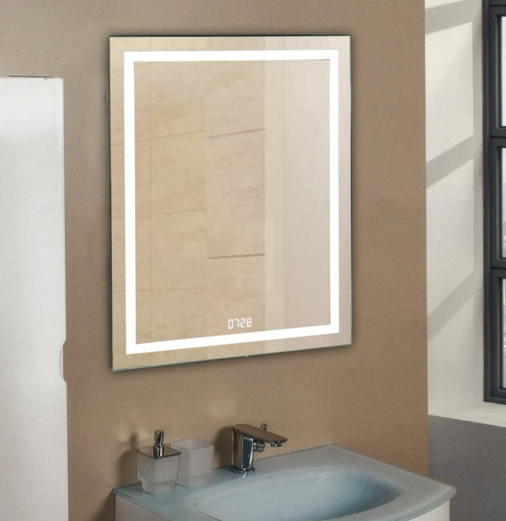 зеркало relisan wendy 70x90 с led-подсветкой и часами