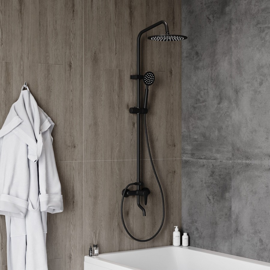 душевая стойка teymi iva t10226 черный матовый