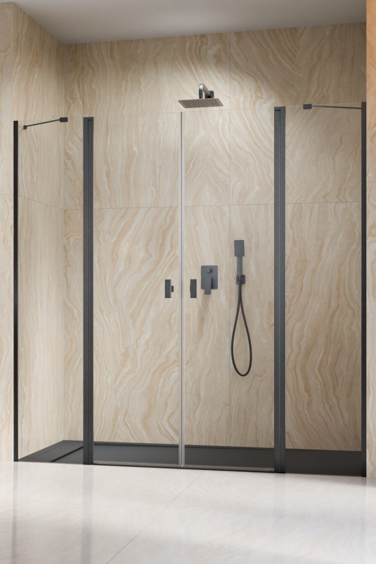 душевая дверь radaway nes brushed gunmetal dwd ii ( d/d g 830+s/w 970) 180x200 стекла прозрачные, профиль брашированная оружейная сталь