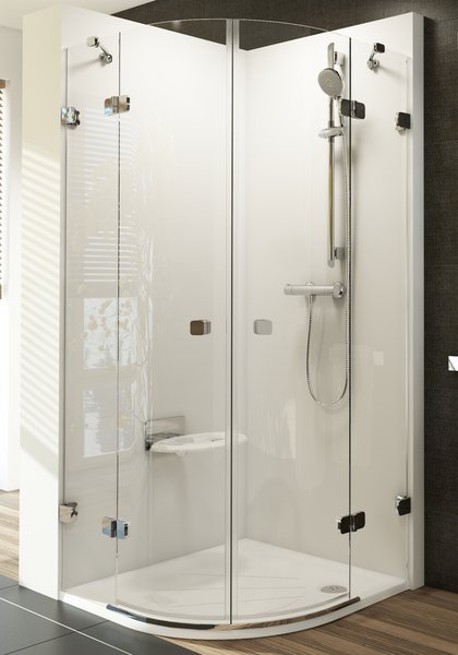 душевой уголок ravak brilliant bskk4-90 90x90 стекло chrom+transparent с набором металлических деталей