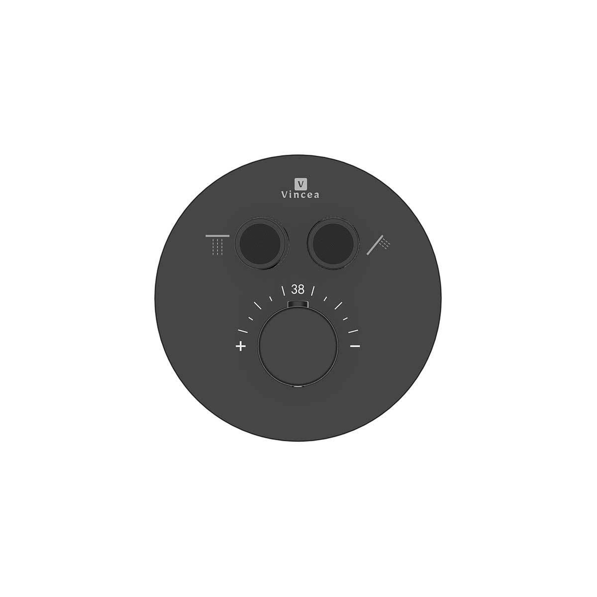 смеситель скрытого монтажа для душа vincea vscv-322t-mmb с термостатом, черный