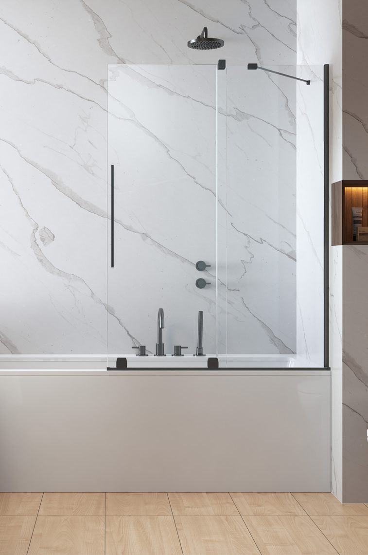 шторка на ванну radaway furo brushed gunmetal pnd ii r 100x150 стекла прозрачные, профиль брашированная оружейная сталь
