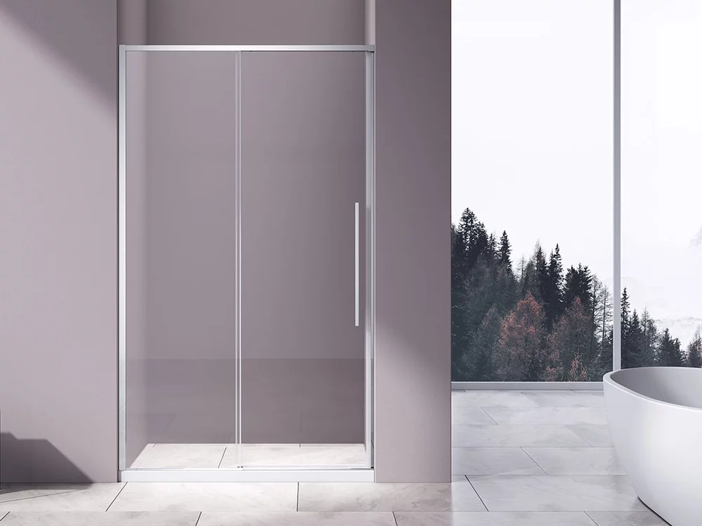 душевая дверь vincea slim-n vds-4sn120cl 120x195 прозрачное стекло / профиль хром