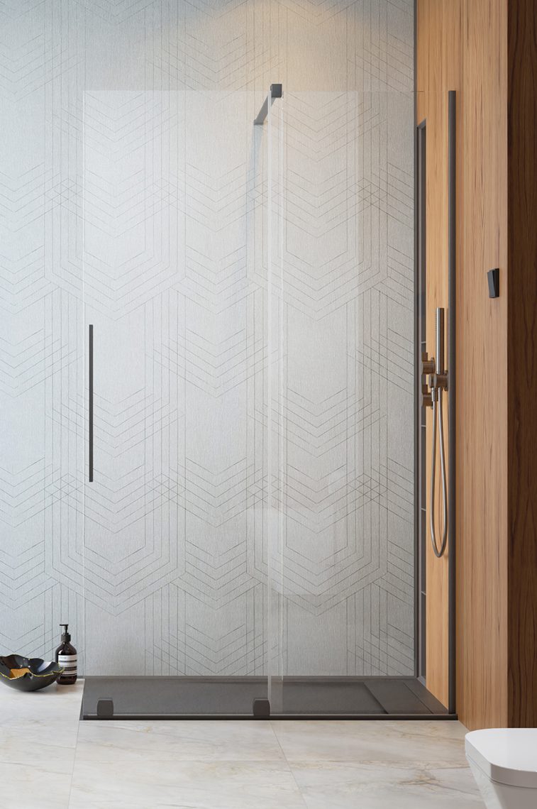 душевой уголок radaway furo brushed gunmetal walk-in r 160x200 стекла прозрачные, профиль брашированная оружейная сталь