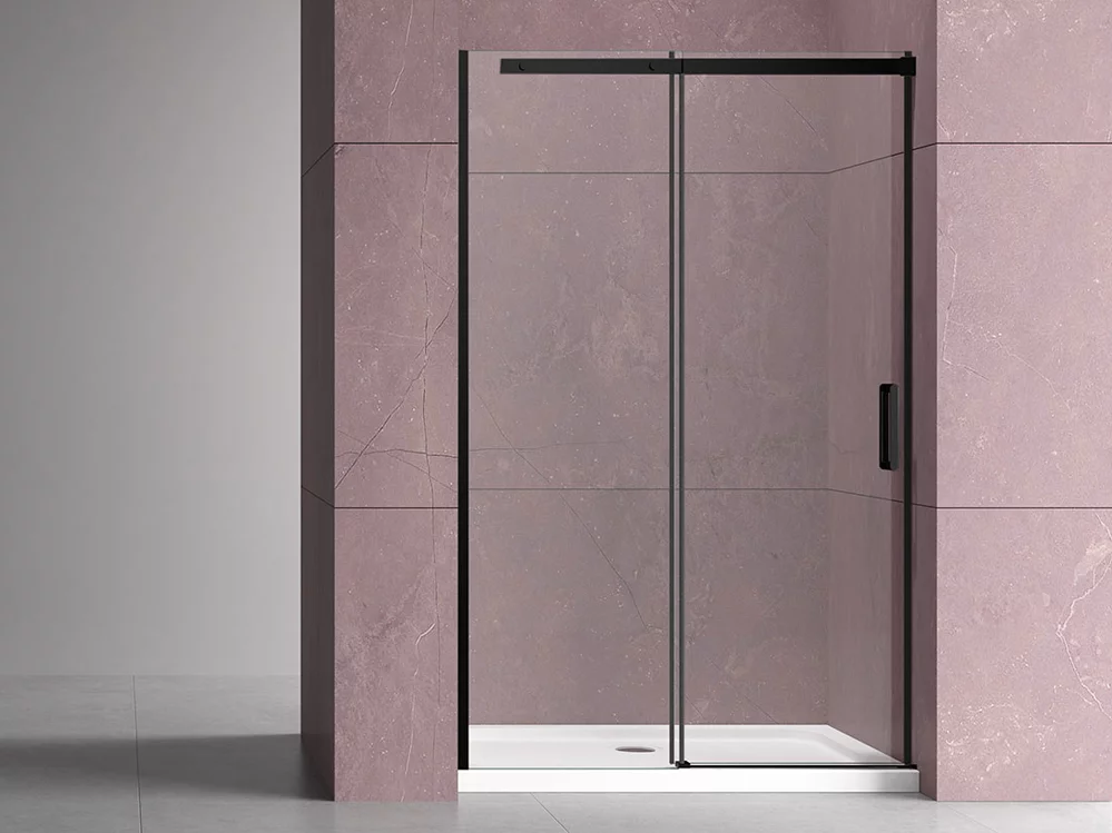 душевая дверь vincea dice vds-4d140clb 140x200 прозрачное стекло / профиль черный матовый