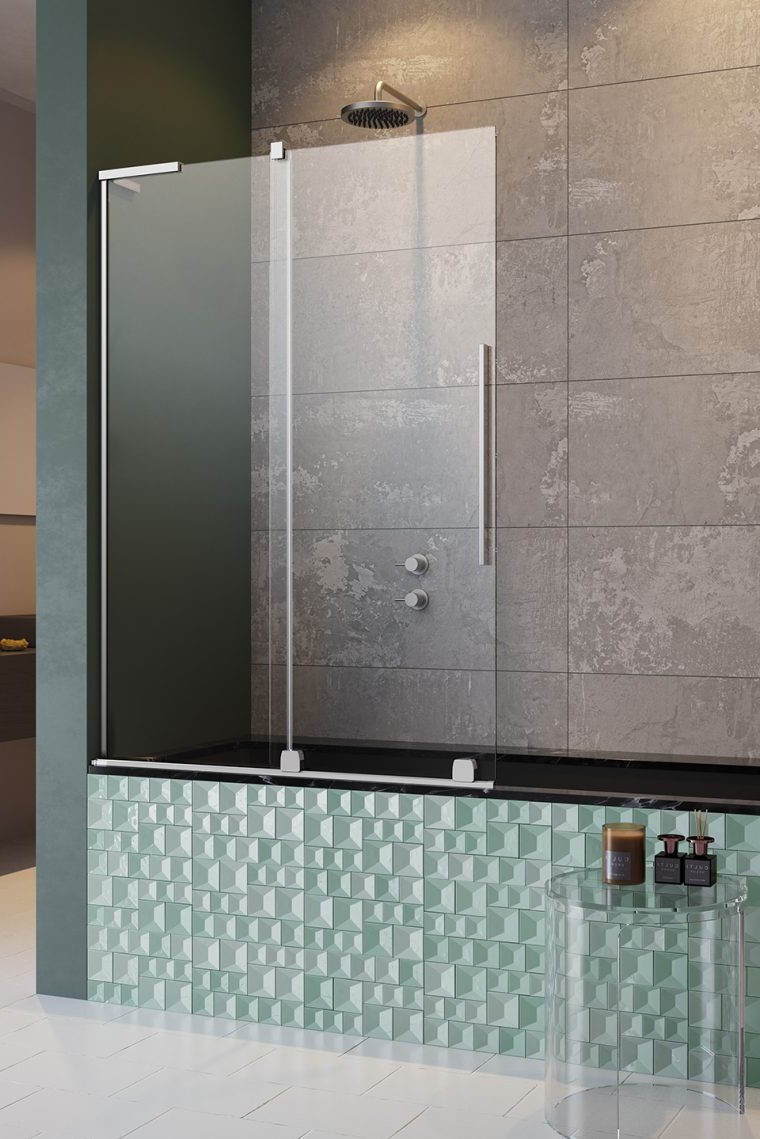шторка на ванну radaway furo sl pnd ii l 120x150 стекла прозрачные, профиль хром