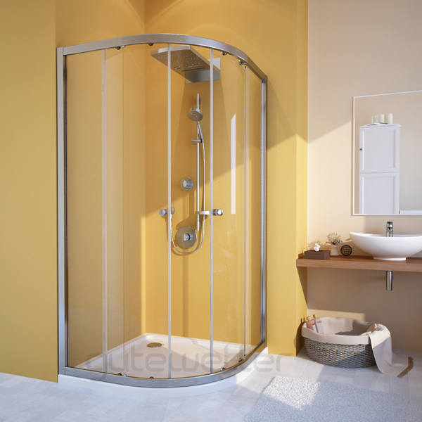 душевой уголок gutewetter shape round gk-864a 100x100 (золото металлик/стекло бронза)