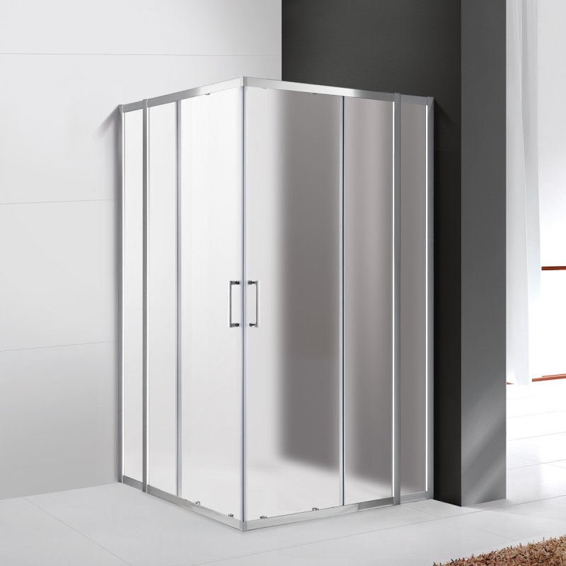 душевой уголок cezares molveno-a-22-90+20-p-cr 110x110 стекла матовые, профиль хром