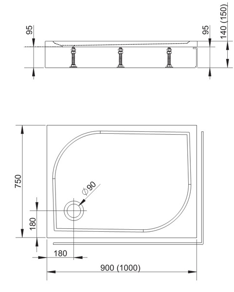 Душевой уголок Gutewetter Slide Square GK-863A 140x100 (бронза) фото 4 душевой уголок gutewetter slide square gk-863a 140x100 (бронза) фото 4