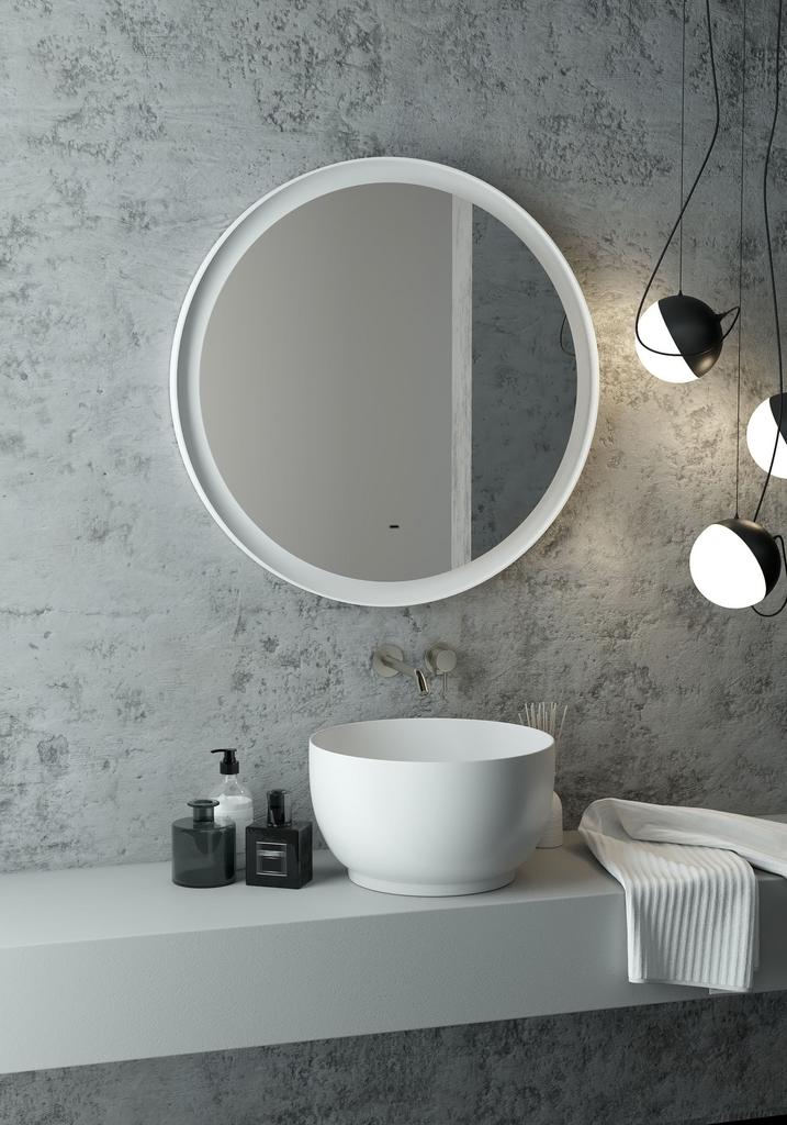 зеркало континент planet white led d800 ореольная холодная подсветка и б/к сенсор