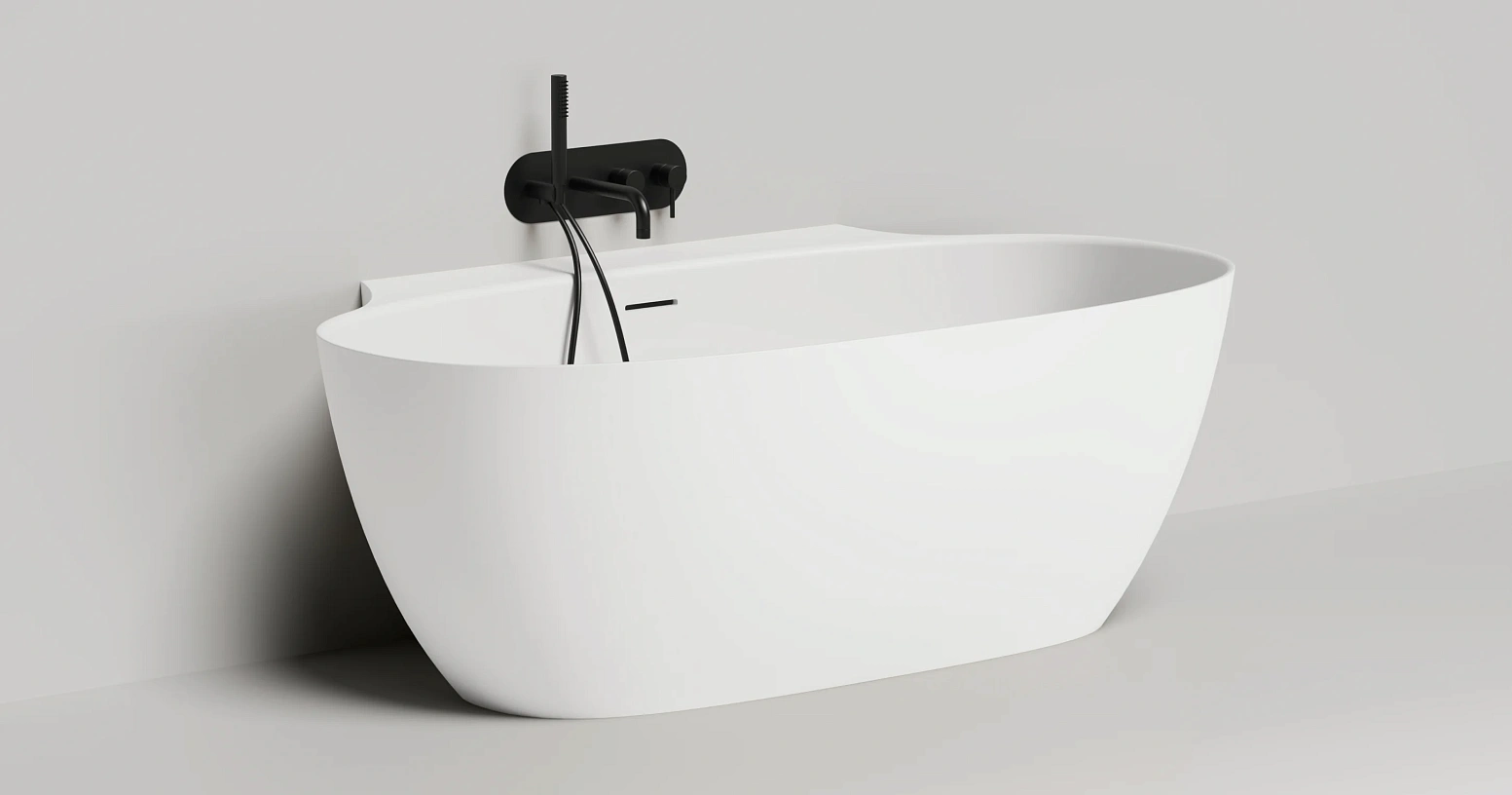 ванна из искусственного камня salini alda wall 101925m 170x90 белый матовый