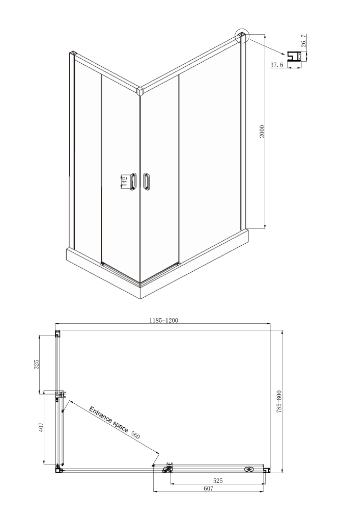 Душевой уголок Gutewetter Practic Square GK-433 108x108 (матовый хром/полистирол lines) фото 12 душевой уголок gutewetter practic square gk-433 108x108 (матовый хром/полистирол lines) фото 12
