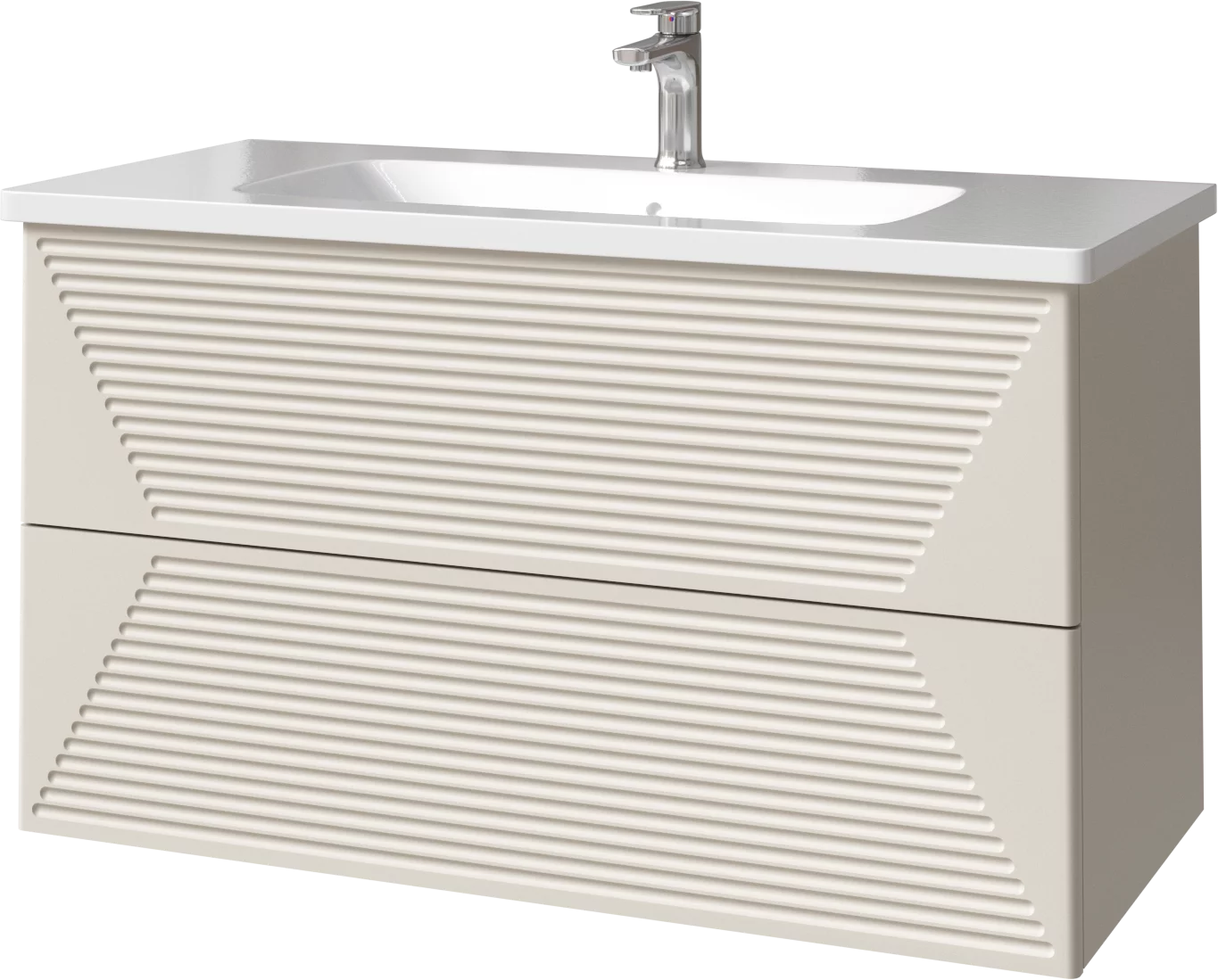 тумба подвесная caprigo modo terza 100 35614-sf023 бежевый матовый