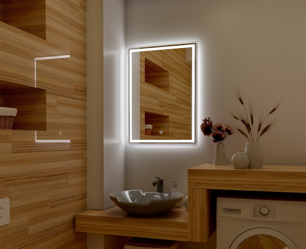 зеркало континент fancy led 80x60 с подсветкой и сенсорным управлением