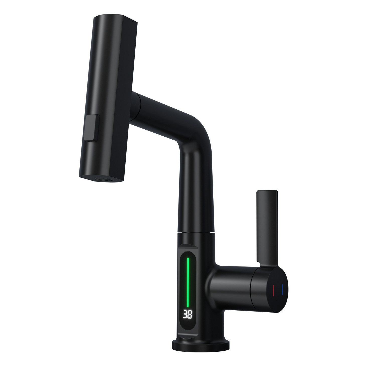 смеситель для умывальника black&white sd3027b matt black, с термостатом