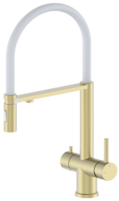 смеситель для кухни vivi felice 1314 ob oro opaco bianco золотой матовый