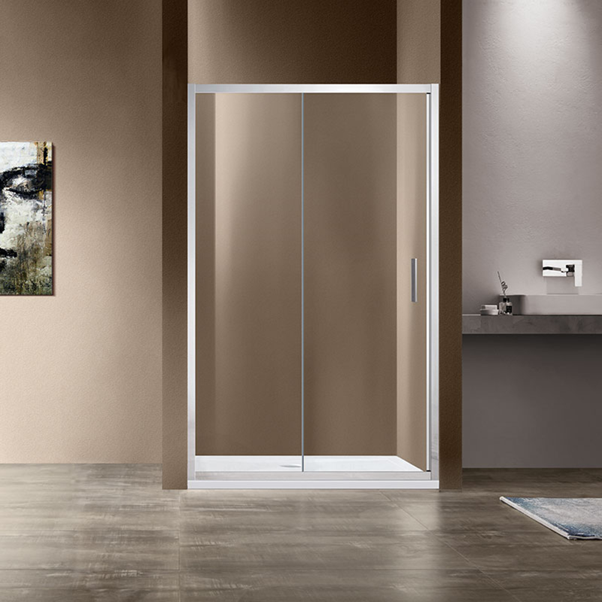 душевая дверь vincea garda vds-1g125cl 125x190 стекло прозрачное / профиль хром