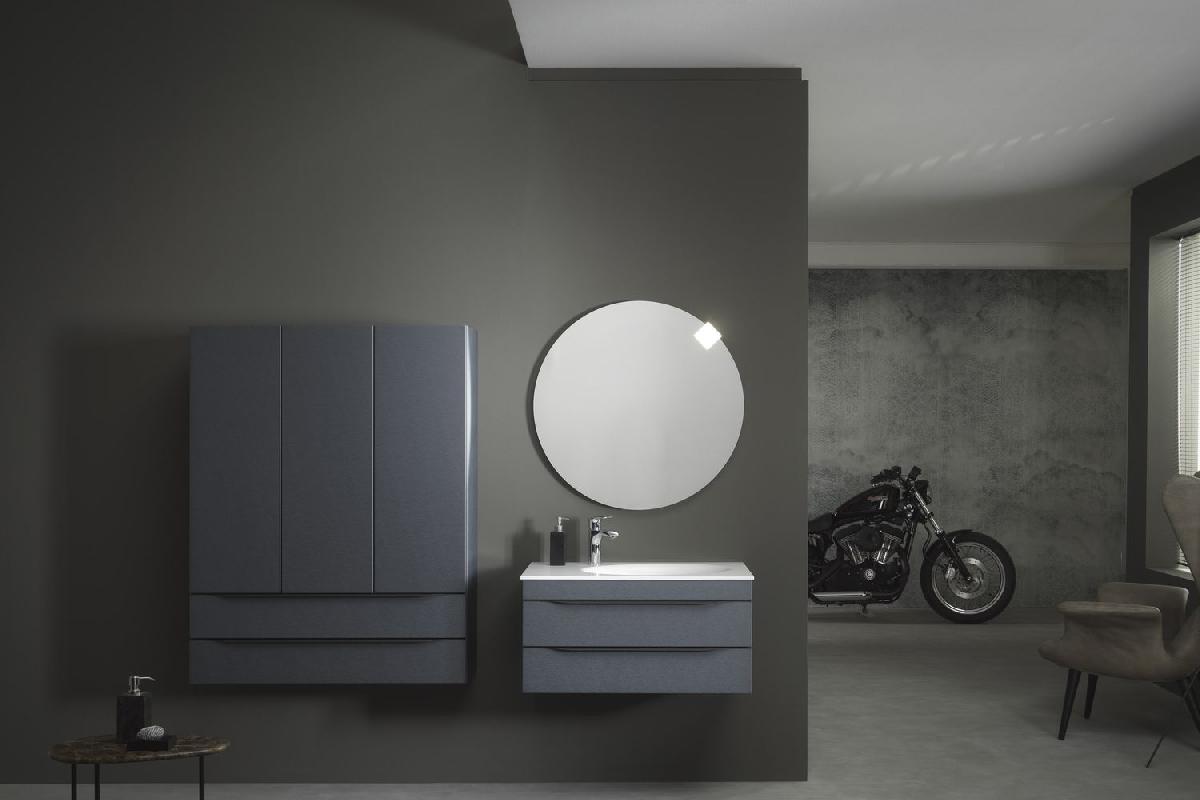 тумба подвесная kolpa-san malaya oum 140 dark grey, темно-серый