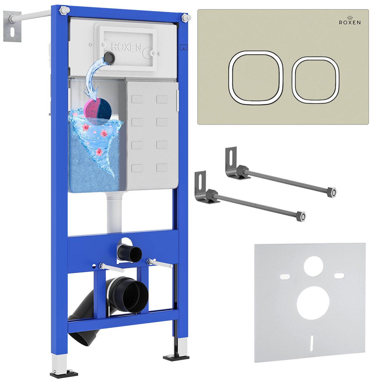комплект 4 в 1 roxen stounfix dual fresh 966444 с аромадозатором