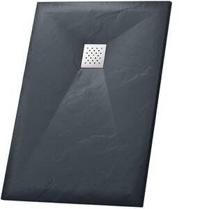 душевой поддон grossman strong 100x80 прямоугольный, графит