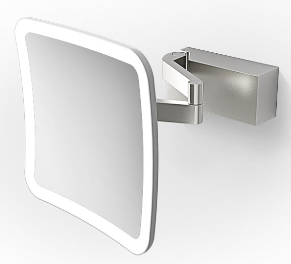 зеркало косметическое с подсветкой 5x увеличение decor walther brick vision s 123276 матовая сталь