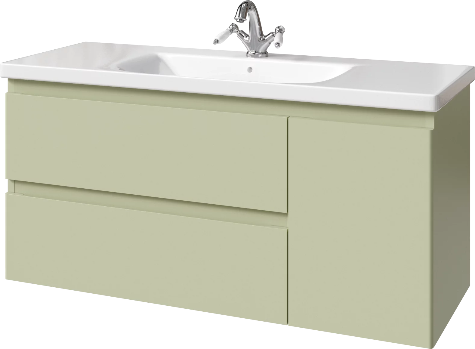 тумба подвесная caprigo forte 120 36117r-sf024 зеленый матовый